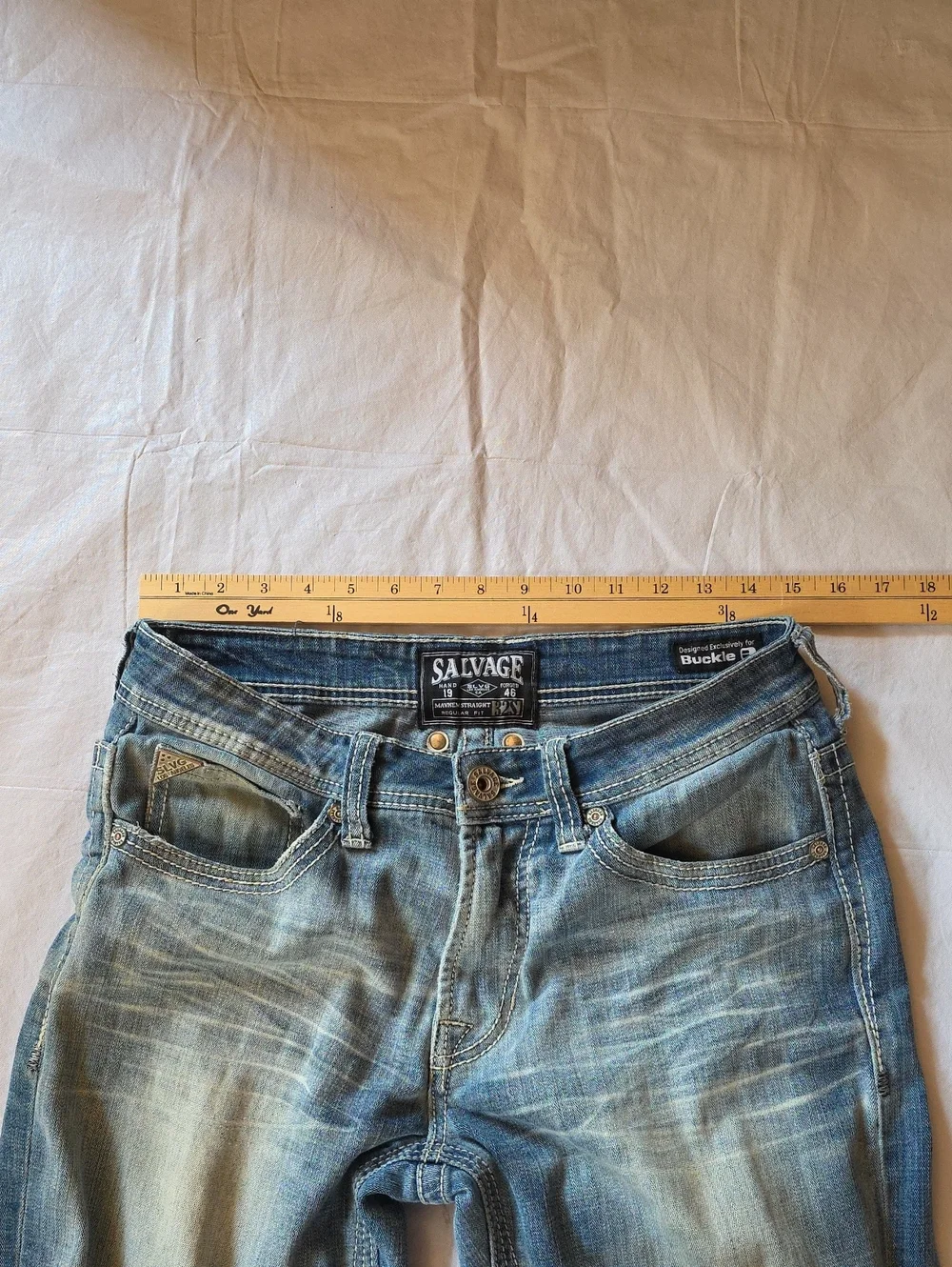 Salvage Supply Co. Men's Mayhem Straight Regular Fit Stretch Jeans 32 Short